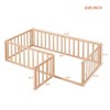 CAVINAS Twin Size Wood Montessori Bed,Modern Floor Bed Frame with Safety Fence and Door,Toddler Bed for Bedroom - 3 of 4