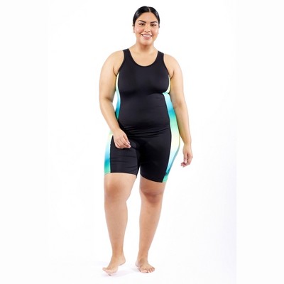 Tomboyx Swim Sport Top, Full Coverage Bathing Suit Athletic Compression Swimming  Bra Uv Protecting, Plus Size Inclusive (xs-6x) Black Rainbow 3x : Target