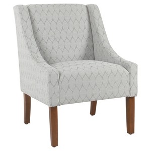 Modern Swoop Accent Chair - Textured Grey - HomePop, Grey Gray