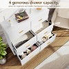 Elegant Modern Retro 6-Drawer Chest with Metal Handles - Stylish Storage for Bedroom and Living Room - 3 of 4