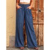 Women's High Waist Wide Leg Jeans Denim-Like Pants Loose Fit Trousers - 4 of 4