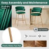 Counter Height Bar Stools Set of 2,Swivel Upholstered Bar Stools with Metal Legs,Modern Bar Stools for Kitchen Island or Cafe-Coolbibila - 3 of 4