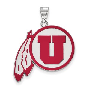 Black Bow Jewelry Sterling Silver Utah Runnin Utes NCAA Extra Large Pendant - 1 of 3