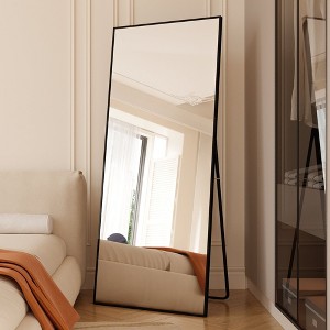 71x32 Inch Full-length Mirror with Shatterproof Backing, Adjustable Tilt & Reinforced Steel Frame, Black - 1 of 4