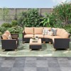 VisioGear 9-Piece Patio Sofa Set with Ergonomic Backrest, Outdoor Furniture with Two Single Sofa, Beige, 30"*23.8"*30.7" - 4 of 4