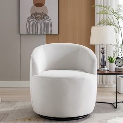 Swivel Barrel Chair Accent Armchair, 360 Degree Swivel Upholstered Club Chair, Velvet Fabric Sofa Chair