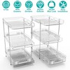 NewHome "2-Pack 3-Tier Clear Bathroom Organizer with Drawers, Dividers, Slide-Out Storage for Pantry & Beauty" White - 2 of 4