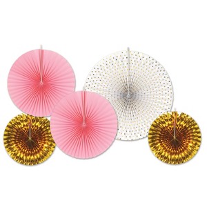 Beistle Assorted Paper & Foil Decorative Fans, Asstd, (10/Pkg) - 1 of 1