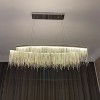 Ludomide Post-Modern Rectangle Aluminum Tassel Linear Chandelier Rectangular Pendant Light Fixture for Dining Room Kitchen Island Over Table L47 - 4 of 4