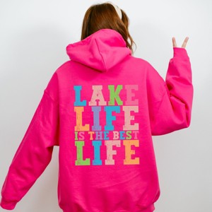 Simply Sage Market Lake Life Distressed Colorful Front and Back Design Hoodie - 1 of 4