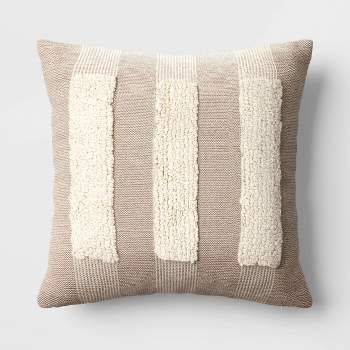 Textural Woven Striped Square Throw Pillow - Threshold™