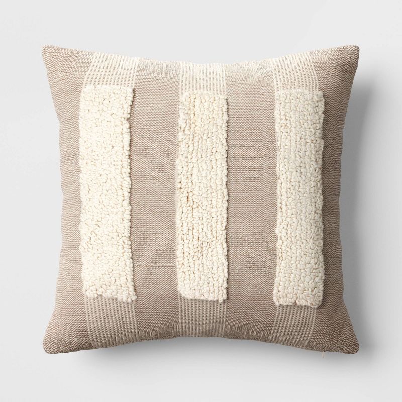 Textural Woven Striped Square Throw Pillow - Threshold™, 1 of 6