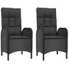 vidaXL Patio Chairs 2 pcs Poly Rattan Black - 2 of 4