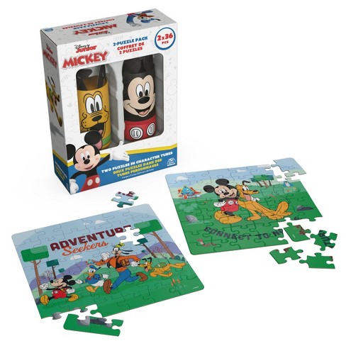 (7 PUZZLE SET) Disney Junior Minnie Mouse Puzzles- W/ Wood Storage Box - NEW