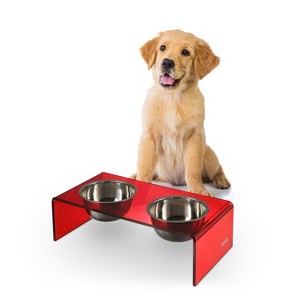 THE LICKER STORE Keaton Modern Acrylic Rectangular Elevated Pet Feeder - 1 of 4