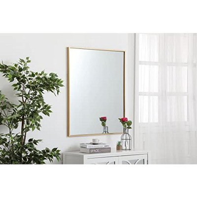 Elegant Blue Silver Rectangular Wall Mirror 30" x 36"