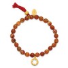 Chisel Stainless Steel Yellow IP-plated Flower 6mm Orange Agate Beaded with Tassel Stretch Bracelet - 4 of 4