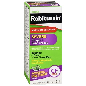 Robitussin Adult Severe Cough & Sore Throat Liquid, 4 Oz - 1 of 4