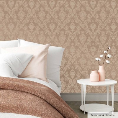 Bisque Damask Self-Adhesive Removable Wallpaper Roll