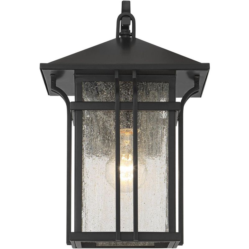 John Timberland Syon Mission Outdoor Wall Light Fixtures Set of 2 Painted Bronze Lantern 14" Clear Seeded Glass for Post Exterior Barn, 3 of 8