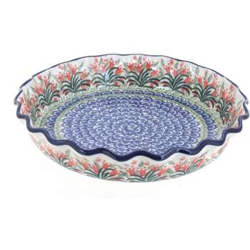 Blue Rose Polish Pottery 636 Ceramika Artystyczna Pie Plate