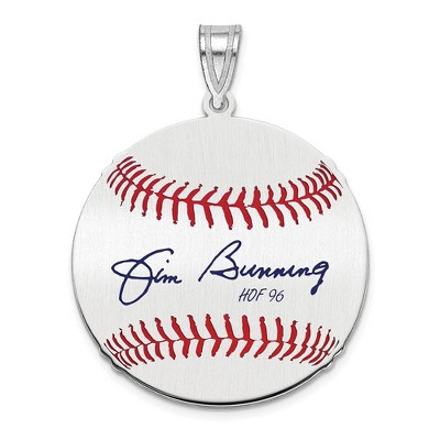 Black Bow Jewelry Sterling Silver Jim Bunning Signature MD Enamel Baseball Pendant