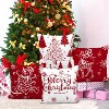 Red Christmas Throw Pillow Covers 18x18 Set of 4 Decorative Holiday Farmhouse Pillow Covers with Trees, Deer, Snowman - 4 of 4
