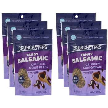 Crunchsters Tangy Balsamic Crunchy Mung Beans Sprouted Super Snack - Case of 6/4 oz
