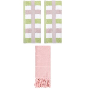 REGALWOVEN 3 Packs Cotton Absorbent Soft Decorative Bathroom Hand Towel for Kitchen - 1 of 4