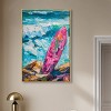 Art Remedy Pink Surfboard on the Beach Colorful Coastal Wall Art Framed - 2 of 4