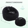 CAVINAS Chenille Bean Bag Chair with Ottoman,Lounge Chair Indoor with Pillow,Gaming Bean Bag Chairs for Adults,Bean Bag Couch for Living Room - 2 of 4