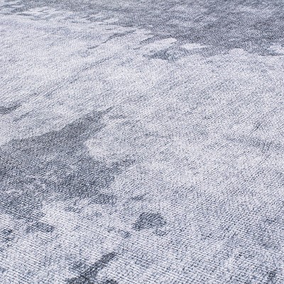 Gray Abstract Flat Woven Machine Washable Area Rug