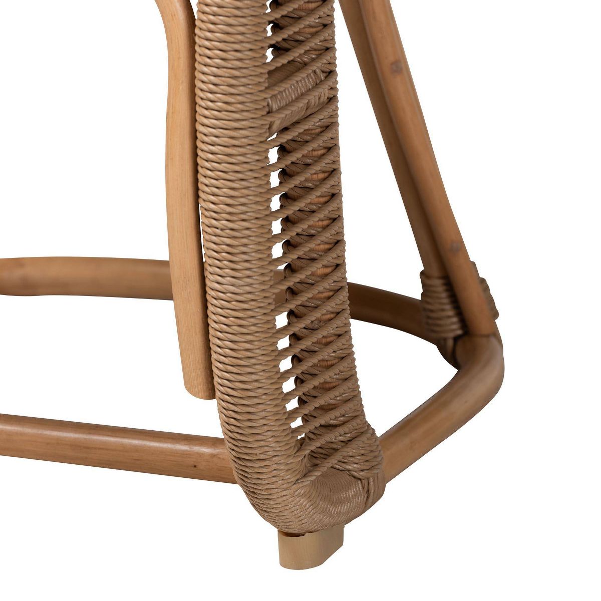 bali & pari Isra Natural Rattan Accent Chair with Handwoven Synthetic Wicker Brown - thumbnail 6
