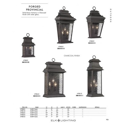 Charcoal Black Steel Outdoor Wall Lantern with Clear Glass