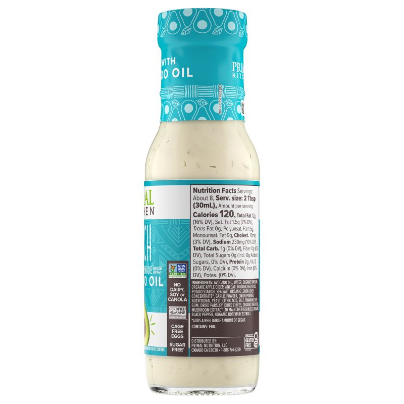 Primal Kitchen Dairy-Free Ranch Dressing with Avocado Oil - 8 fl oz, 4 of 16