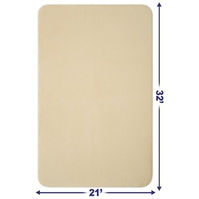 Sand Taupe 21x32 Inch Non-Slip Polyester Bath Rug