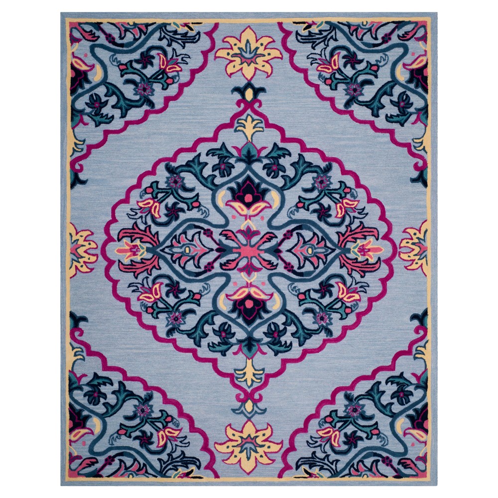 8X10 Medallion Tufted Area Rug Blue Safavieh For Sale
