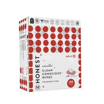 The Honest Company Plant-Based Baby Wipes - RED-y to Celebrate - 288ct