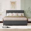Queen Size Upholstered Platform Bed with 2 Drawers and 1 Twin XL Trundle - 2 of 4