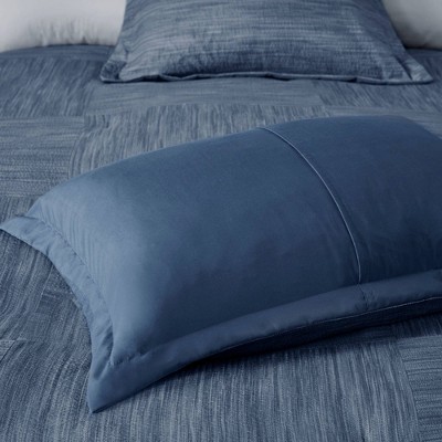 Navy Queen Reversible Microfiber Comforter Set