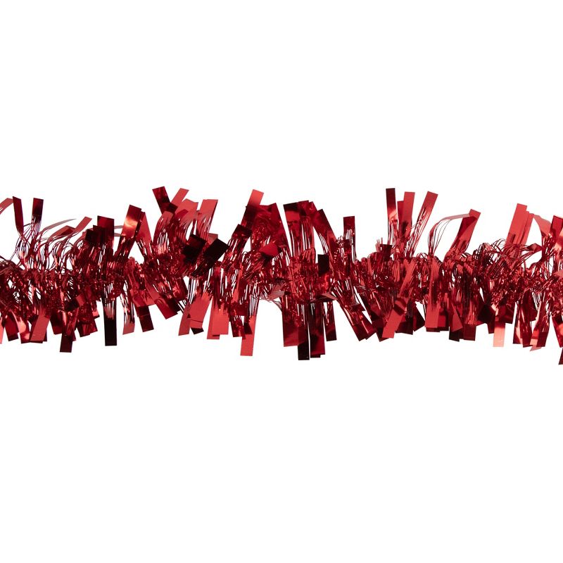 Northlight 50' x 3" Red Boa Wide Cut Tinsel Christmas Garland - Unlit, 3 of 4