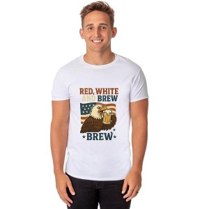 Men's Red White and Brew 4th of July America Adult T-Shirt - 1 of 4