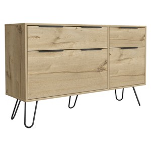 Bella Depot Double Dresser with 4 Drawers Superior Top and Hairpin Legs - 1 of 4