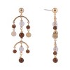 RACHEL Rachel Roy Gold Tone and Brown Bead Chandelier Earrings - 3 of 4