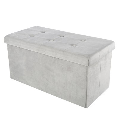 large grey ottoman storage box