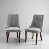Set of 2 Velvet Dining Chairs with High Backrest, Solid Wood Curved Legs, Flocked Rayon Upholstery & Foam Cushion for Dining Room or Kitchen - 2 of 4