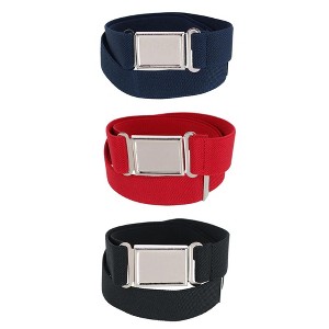 CTM Kids' Adjustable Elastic Belt with Magnetic Buckle (Pack of 3 Colors) - 1 of 4