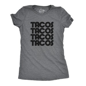Womens Tacos Tacos Tacos T Shirt Funny Retro Tee For Ladies - Crazy Dog Women's T Shirt - 1 of 4