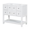 Vynxaria 36" White Freestanding Bathroom Storage Cabinet with Soft-Closing Doors and Drawers - 3 of 4