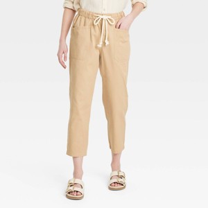 Women's Mid-Rise Pull-On Pants - Universal Thread™ Tan - 1 of 3